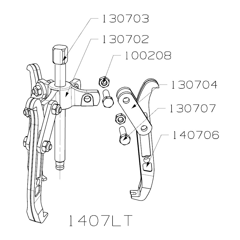 EXTRACTOR REVERSIBLE FORZA SERIE 1400LT DE 3 PATAS LARGAS